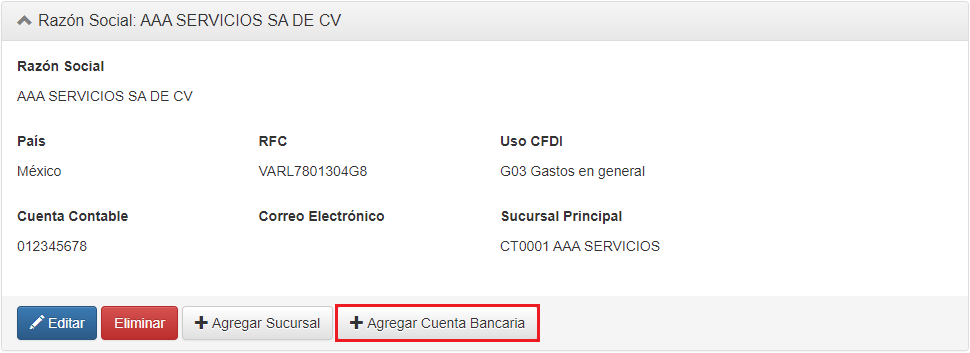 Botón cuenta bancaria