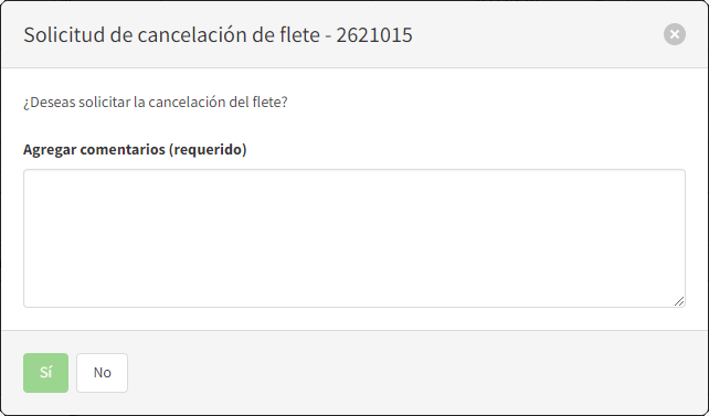 Cancelar flete