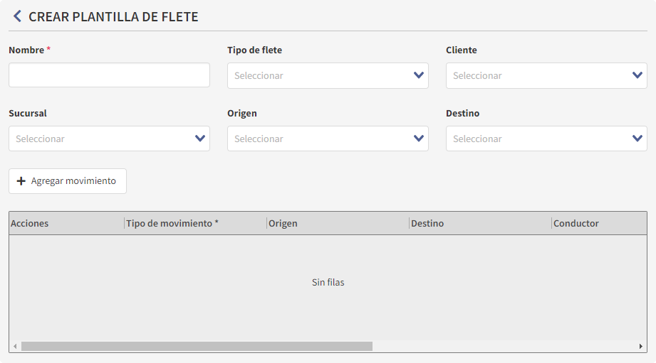 Crear plantilla de flete