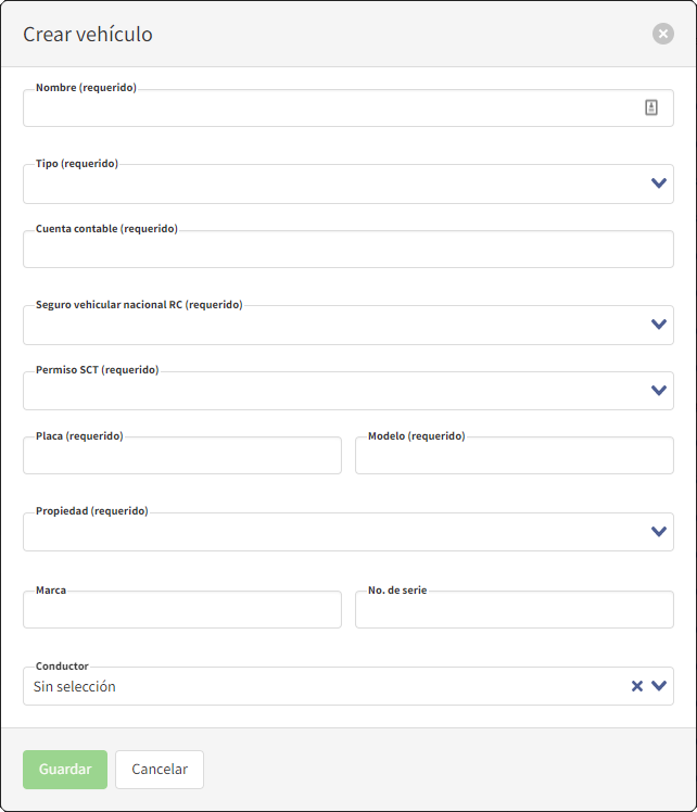 Botón crear vehículo