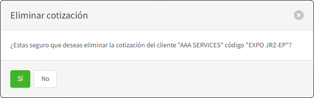 Eliminar cotización