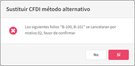 Sustituir método alternativo